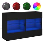 vidaXL Meuble TV mural avec lumières LED noir 98 5x30x60 5 cm