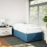 vidaXL Cadre de lit sans matelas bleu 90x200 cm velours