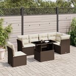 vidaXL Salon de jardin avec coussins 7 Pièces marron résine tressée
