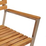 vidaXL Chaises de jardin empilables 4 Pièces En bois massif teck et acier inoxydable