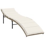 vidaXL Chaises longues lot de 2 avec table beige résine tressée