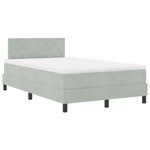 Lit à sommier avec matelas et lumière LED Gris clair 120x200 cm Velours