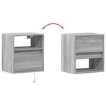 vidaXL Meubles TV muraux et lumières LED 2 Pièces sonoma gris 41x31x45 cm