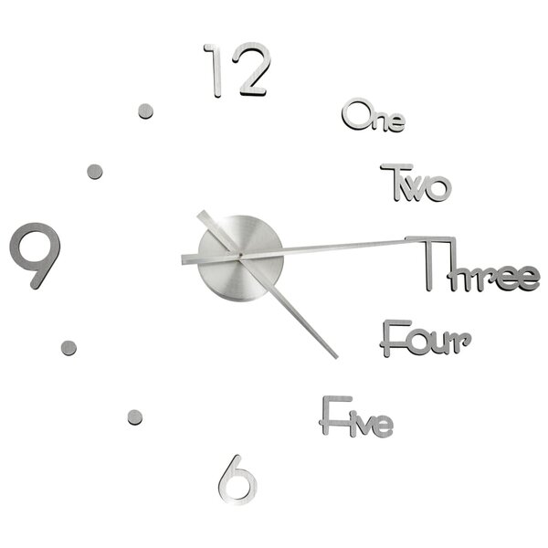 vidaXL Horloge murale 3D Design moderne Argenté 100 cm XXL