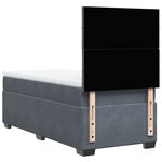 vidaXL Sommier à lattes de lit et matelas Gris foncé 80x200 cm Velours