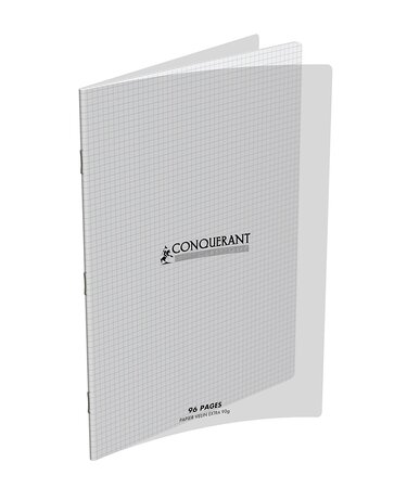 Cahier Couverture Polypro 90g 24 x 32 cm 96 p Petits carreaux 5x5 Translucide HAMELIN