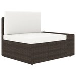 vidaXL Salon de jardin 11 Pièces avec coussins Marron Résine tressée