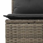 vidaXL Salon de jardin 8 Pièces avec coussins gris clair résine tressée