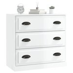 vidaXL Buffet blanc brillant 70x35 5x67 5 cm bois d'ingénierie
