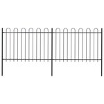 vidaXL Clôture de jardin avec dessus en cerceau Acier 3 4 x 1 2 m Noir