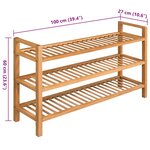 vidaXL Étagère à chaussures avec 3 étagères 100x27x60 cm Chêne massif