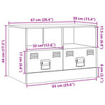 vidaXL Meuble TV rose 67x39x44 cm acier