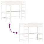 vidaXL Lit superposé sans matelas blanc 90x190 cm bois de pin massif