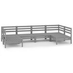 Salon de jardin meuble d'extérieur ensemble de mobilier 6 pièces gris bois de pin massif 02_0017024
