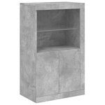 vidaXL Buffet avec lumières LED gris béton 181 5x37x100 cm