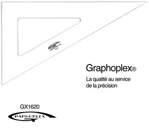 Equerre 60° 3 bords anti-taches 32 cm