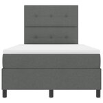 vidaXL Lit à Sommier avec Matelas et LED Gris Foncé 120x190 cm en Tissu