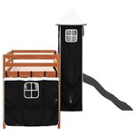 vidaXL Lit mezzanine enfants avec tour blanc/noir 80x200cm pin massif