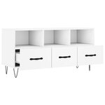 vidaXL Meuble TV blanc 102x36x50 cm bois d'ingénierie