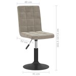 vidaXL Chaises pivotantes à manger lot de 4 gris clair velours