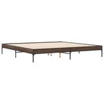 vidaXL Cadre de lit chêne marron 200x200 cm bois d'ingénierie et métal