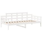 vidaXL Ensemble de lit de jour et de banc avec toit sans matelas blanc