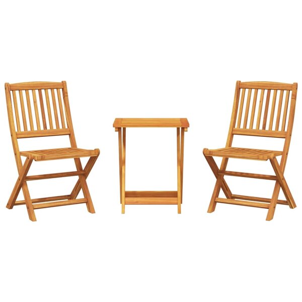 vidaXL Ensemble à manger de jardin pliable 3 Pièces bois d'acacia massif