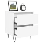 vidaXL Table de chevet Blanc 40x35x50 cm Bois d’ingénierie