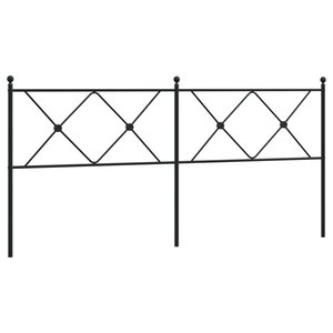 vidaXL Tête de lit métal noir 180 cm