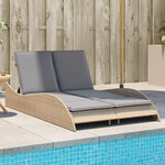 vidaXL Chaise longue avec coussins beige 114x205x73 cm résine tressée