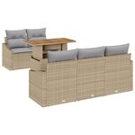 vidaXL Ensemble de canapé de jardin 6 pièces avec coussins beige en poly rattan