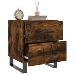 vidaXL Tables de chevet 2Pièces chêne fumé 40x35x47 5cm bois d’ingénierie