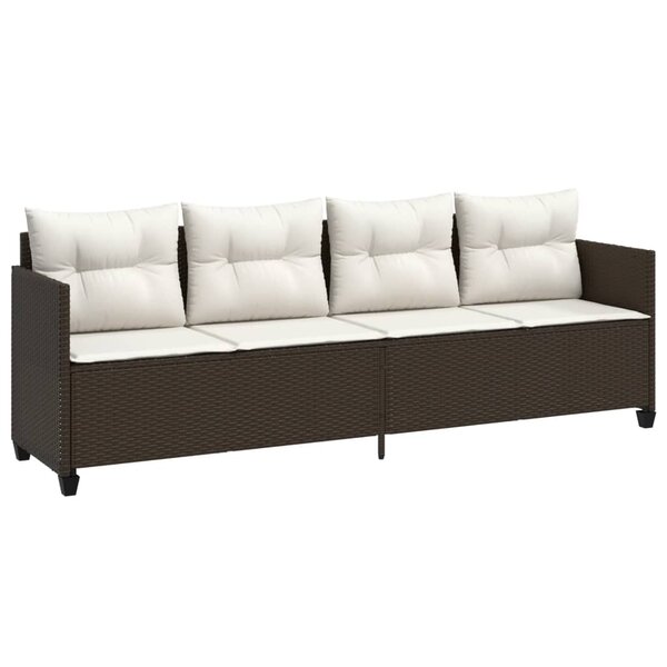 vidaXL Chaise longue avec coussins marron résine tressée