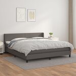 vidaXL Sommier à lattes de lit avec matelas Gris 160x200 cm Similicuir