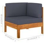 vidaXL Salon de jardin 8 Pièces avec coussins gris foncé Bois d'acacia