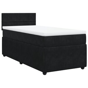 vidaXL Sommier à lattes de lit et matelas Noir 80x200 cm Velours