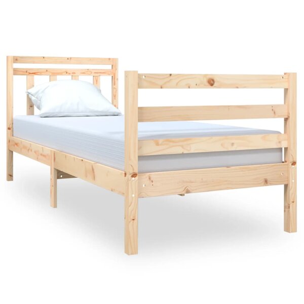 vidaXL Cadre de lit 75x190 cm Petit simple Bois massif