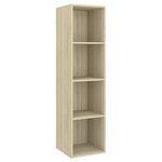 vidaXL Meuble TV mural Chêne sonoma 37x37x142 5 cm Bois d’ingénierie