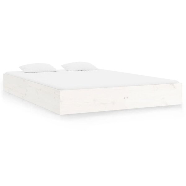 vidaXL Cadre de lit sans matelas blanc bois massif 120x200 cm