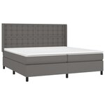 vidaXL Sommier à lattes de lit matelas LED Gris 200x200 cm Similicuir