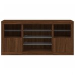 vidaXL Buffet avec lumières LED chêne marron 142 5x37x67 cm