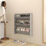 vidaXL Armoire à chaussures murale Gris béton 80x18x90 cm Aggloméré