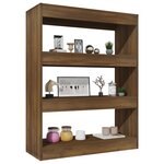vidaXL Bibliothèque/Séparateur de pièce chêne marron bois d'ingénierie