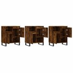 vidaXL Buffets 3 Pièces Chêne fumé Bois d'ingénierie