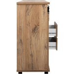 Buffet Manzano - Panneaux de particules - chêne Flagstaff - 2 portes coulissantes  2 tiroirs  1 niche - 180 x 87 x 40 cm