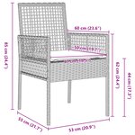 vidaXL Ensemble de Salle à Manger de Jardin de 5 Pièces avec Coussins Gris Clair Poly Rattan