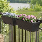 vidaXL Jardinières avec crochets 2 Pièces noir résine tressée
