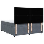 vidaXL Sommier à lattes de lit et matelas Gris foncé 180x200cm Velours