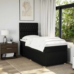 vidaXL Sommier à lattes de lit et matelas Noir 80x200 cm Tissu