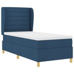 Lit box spring vidaXL avec matelas - Bleu - 90x190 cm - Tissu